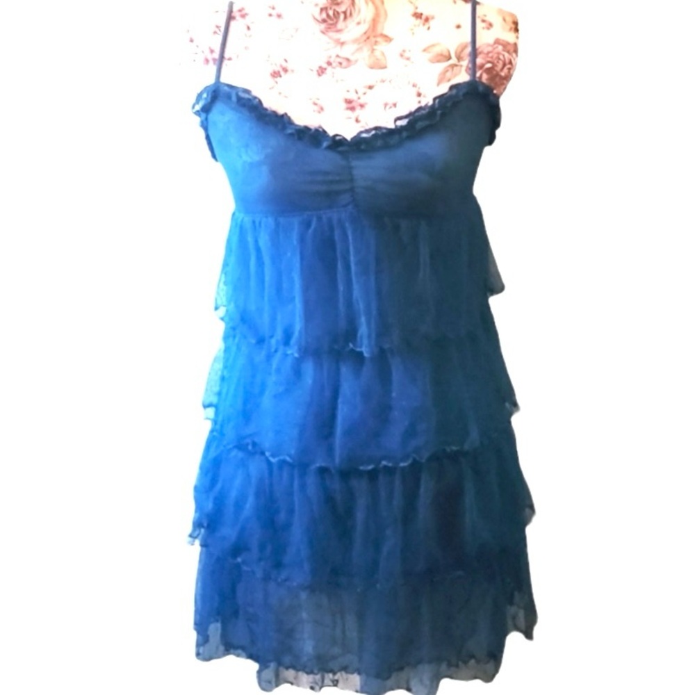 PINK by Victoria’s Secret blue baby doll lace nightie Women’s size small | jj7